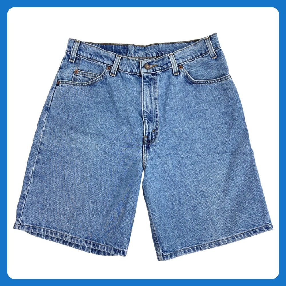 Levi's 550 Shorts Men 34 (33) Blue Denim Relaxed Loose Orange Tab 90s Vintage